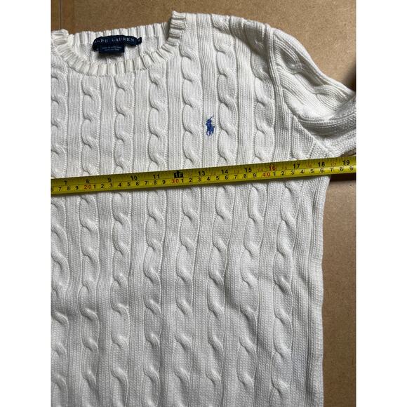 VIntage Ralph Lauren Cable Knit 100% Cotton Size Medium Women's Crewneck - Picture 4 of 6